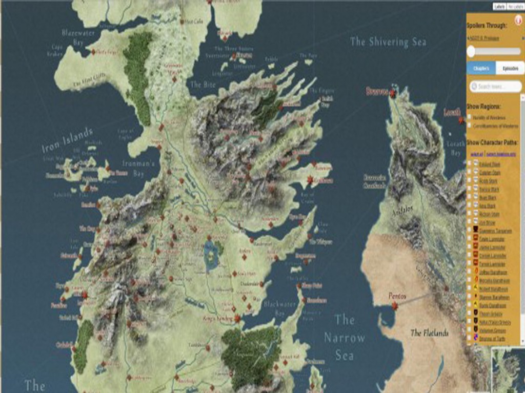 mapa interactivo juego de tronos